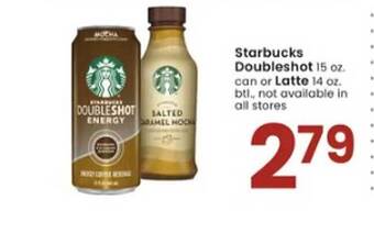 Albertsons Starbucks doubleshot or latte offer