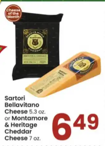 Albertsons Sartori bellavitano cheese or montamore & heritage cheddar cheese offer