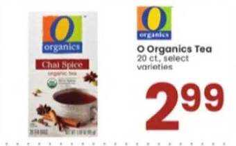 Albertsons O organics tea offer