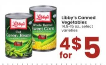 Albertsons Libby's canned vegetables offer