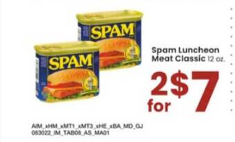 Albertsons Spam luncheon meat classic offer