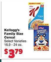 Family Fresh Market Kellogg's family size cereal offer