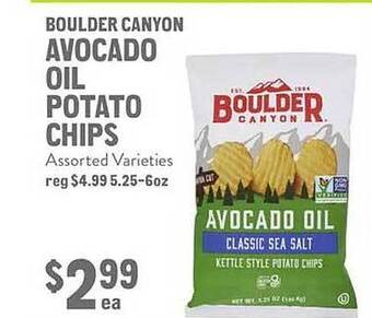 New Seasons Market Boulder canyon avocado oil potato chips offer