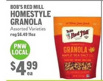 New Seasons Market Bob's red mill homestyle granola offer