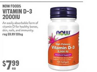 New Seasons Market Now foods vitamin d-3 2000iu offer