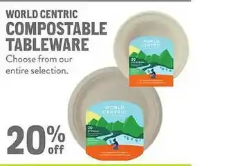 New Seasons Market World centric compostable tableware offer