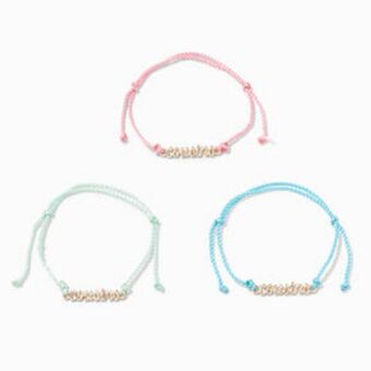 Claire's Best friends cousins pastel adjustable cord bracelets - 3 pack offer