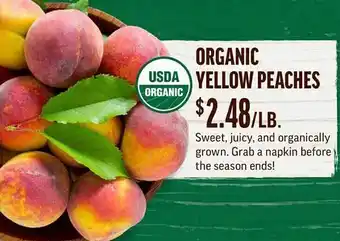 Central Market Organic yellow peaches offer