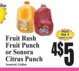 Baja Ranch Fruit rush fruit punch or sonora citrus punch offer