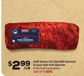 Grocery Outlet Swift kansas city style bbq seasoned st louis style pork spareribs offer