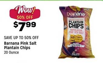 Grocery Outlet Barnana pink salt plantain chips offer