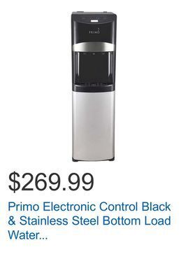 Costco Primo electronic control black & stainless steel bottom load water cooler offer