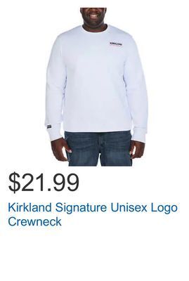 Costco Kirkland signature unisex logo crewneck offer