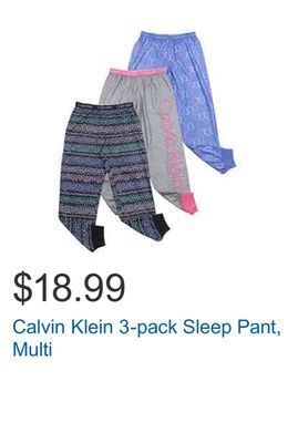 Costco Calvin klein 3-pack sleep pant, multi offer