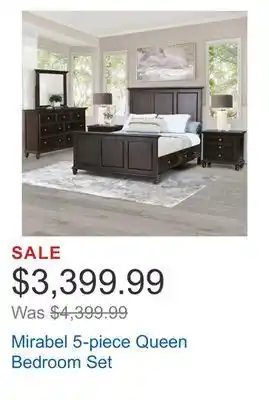 Costco Mirabel 5-piece queen bedroom set offer