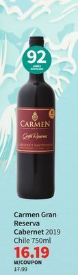 Total Wine Carmen gran reserva cabernet offer