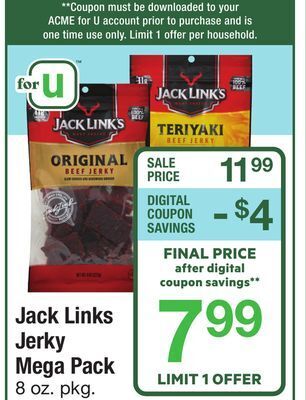 ACME Jack links jerky mega pack offer