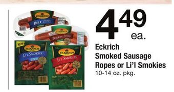 ACME Eckrich smoked sausage ropes or li'l smokies offer