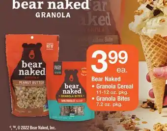 ACME Bear naked granola cereal 11-12 oz. pkg., granola bites 7.2 oz. pkg. offer
