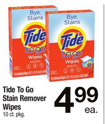 ACME Tide to go stain remover wipes offer