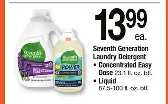 ACME Seventh generation laundry detergent concentrated easy dose 23.1 fl. oz. btl., liquid 87.5-100 fl. oz. btl. offer