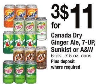 ACME Canada dry ginger ale, 7-up, sunkist or a&w offer