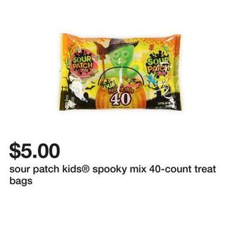 Five Below Sour patch kids® spooky mix 40-count treat bags offer