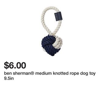 Five Below Ben sherman® medium knotted rope dog toy 9.5in offer