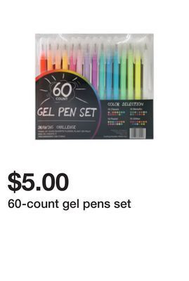 Five Below 60-count gel pens set offer