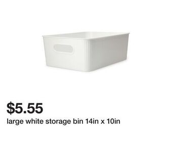 Five Below Large white storage bin 14in x 10in offer