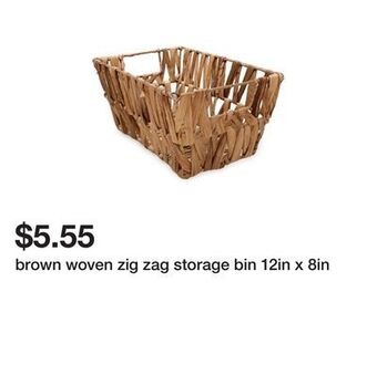 Five Below Brown woven zig zag storage bin 12in x 8in offer