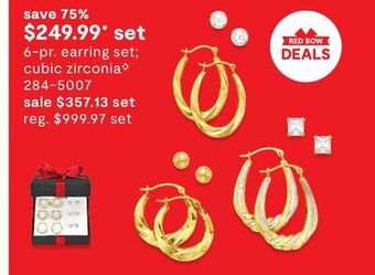 JC Penney 6-pr. earring set cubic zirconia◊ offer