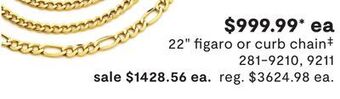 JC Penney 22" figaro or curb chain‡ offer