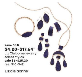 JC Penney Liz claiborne jewelry offer