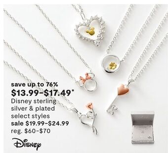 JC Penney Disney sterling silver & plated offer