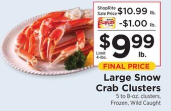 ShopRite Large snow crab clusters offer
