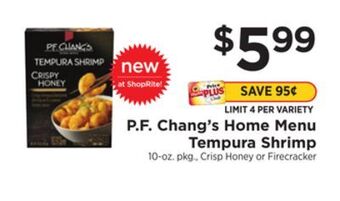 ShopRite Home menu tempura shrimp offer