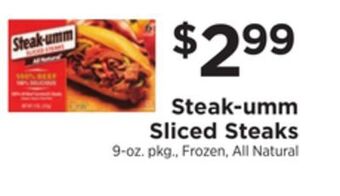 ShopRite Sliced steaks offer