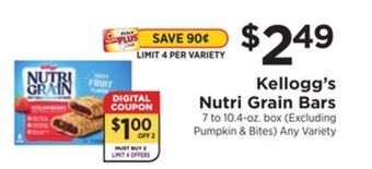ShopRite Nutri grain bars offer
