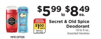 ShopRite Secret & old spice deodorant offer