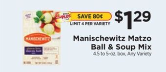 ShopRite Matzo ball & soup mix offer