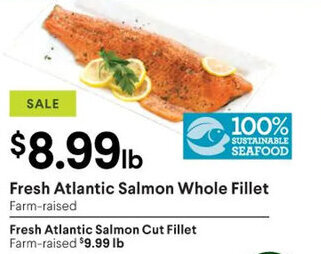 Raley's Fresh Atlantic Salmon Whole Fillet offer
