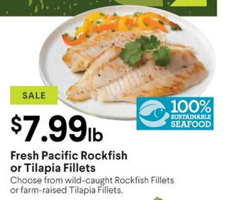 Raley's Fresh Pacific Rockfish or Tilapia Fillets offer