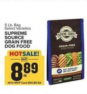 Food Lion Supreme source grain free dog food offer