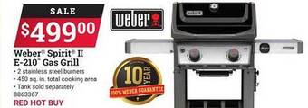 Ace Hardware Weber spirit ii e-210 gas grill offer