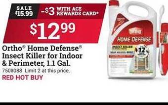 Ace Hardware Ortho home defense insect killer for indoor & perimeter, 1.1 gal. offer