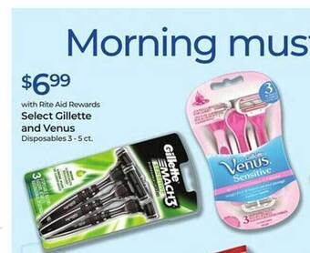 Rite Aid Select gillette and venus offer