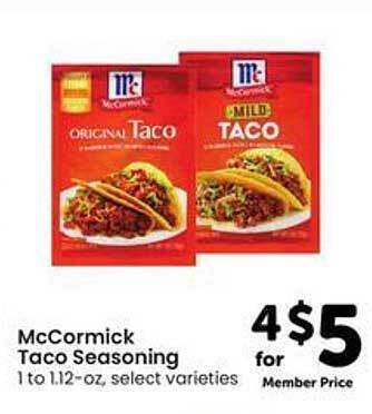 Safeway Mccormick taco seasoning offer