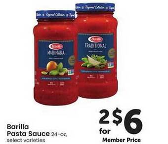 Safeway Barilla pasta sauce offer