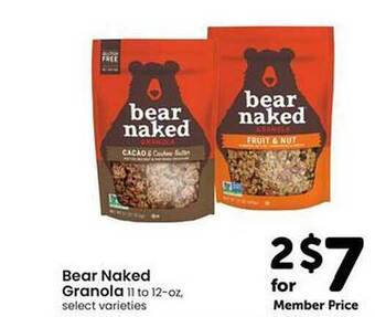 Safeway Bear naked granola offer
